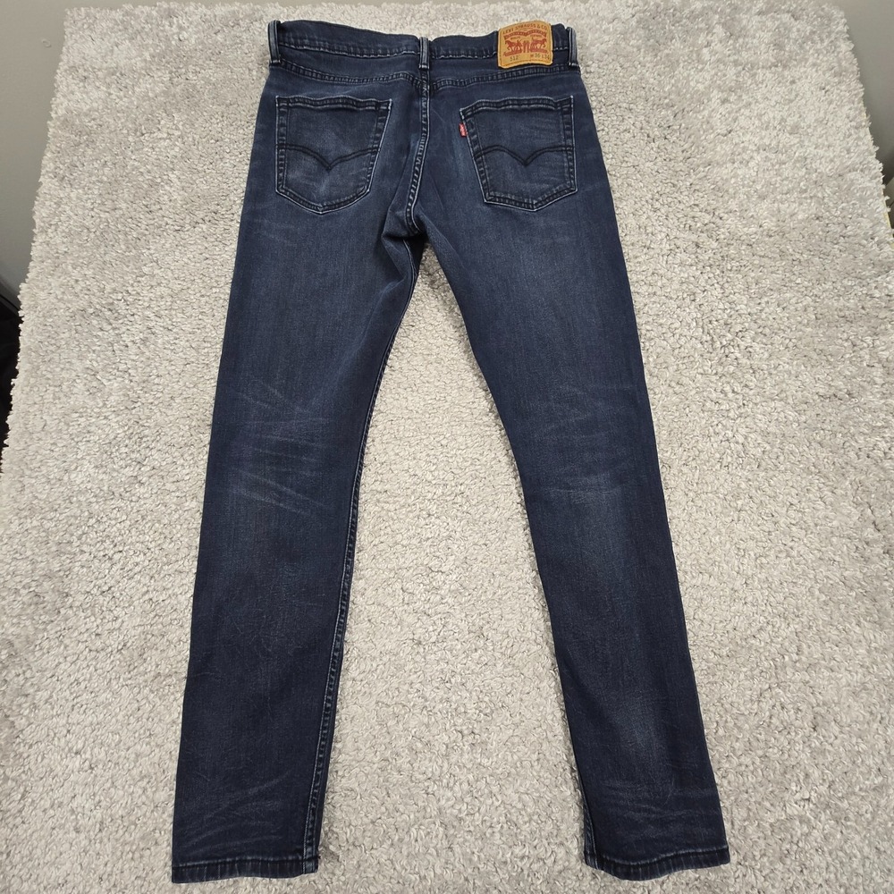 Levi's 512 Slim Taper‎ Jeans Mens 36x34 (Fits 33x31) Dark Wash Denim Casual